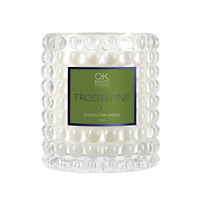 Ароматическая СПА свеча OK BEAUTY SCENTED SPA CANDLE FROZEN PINE