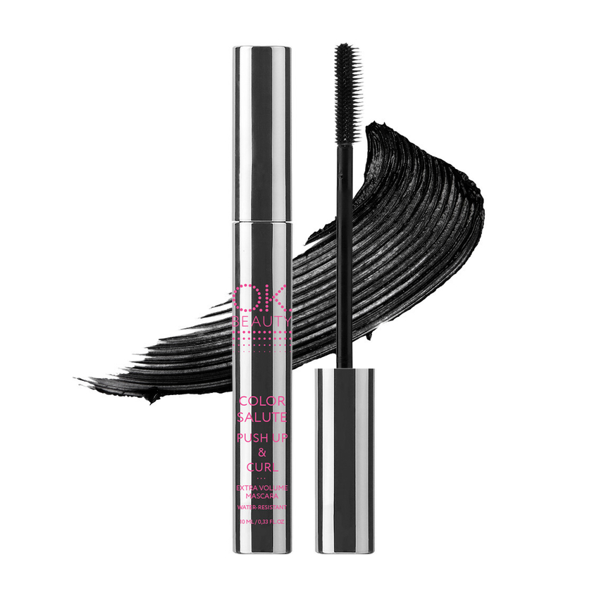 Подкручивающая тушь для придания объема OK BEAUTY COLOR SALUTE PUSH UP & CURL EXTRA VOLUME MASCARA