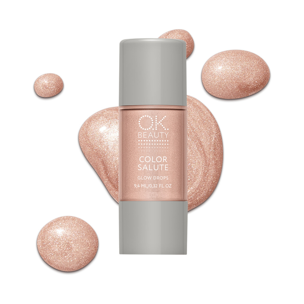 Жидкий хайлайтер для лица и тела OK BEAUTY COLOR SALUTE GLOW DROPS