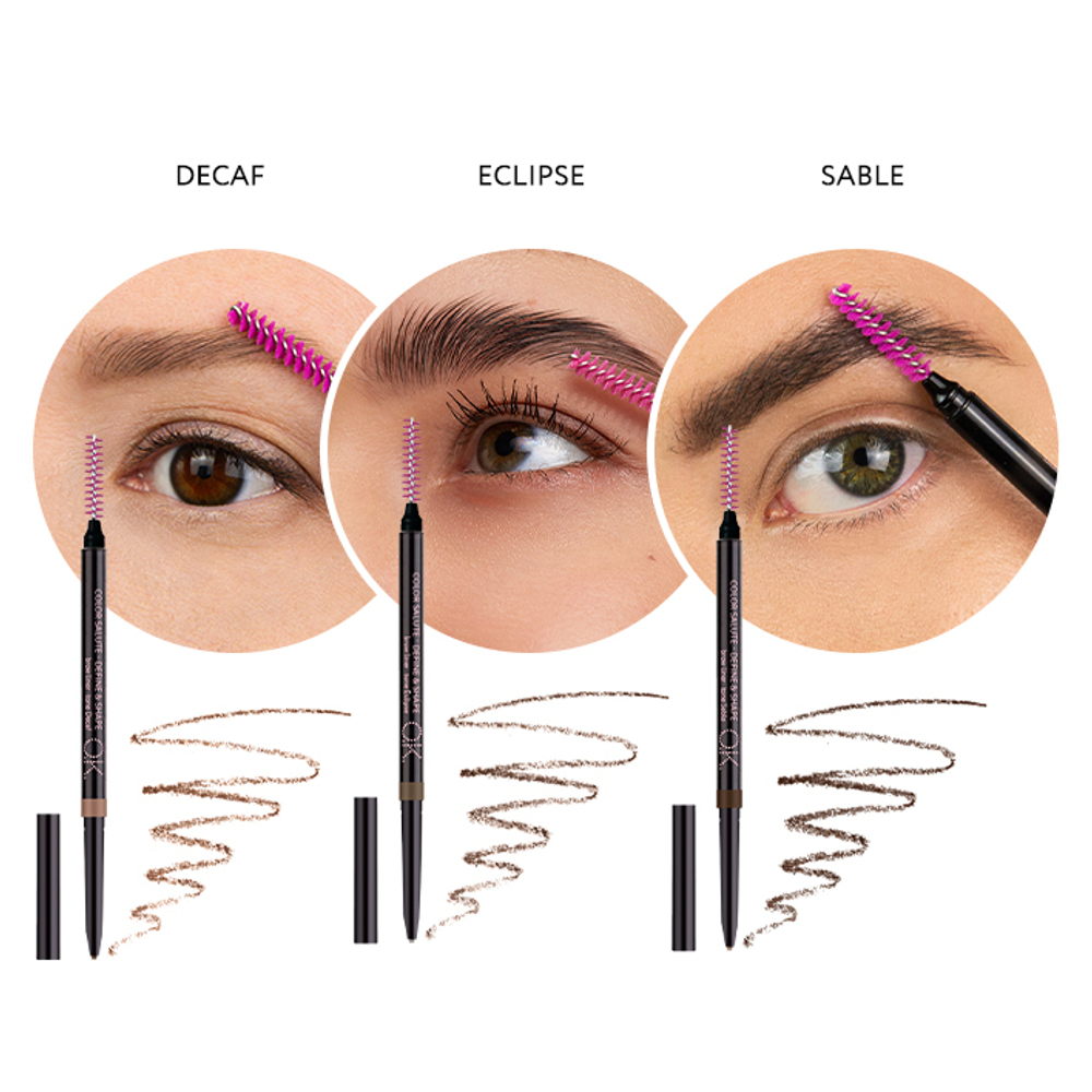 Карандаш для бровей OK BEAUTY СOLOR SALUTE DEFINE & SHAPE в оттенке SABLE