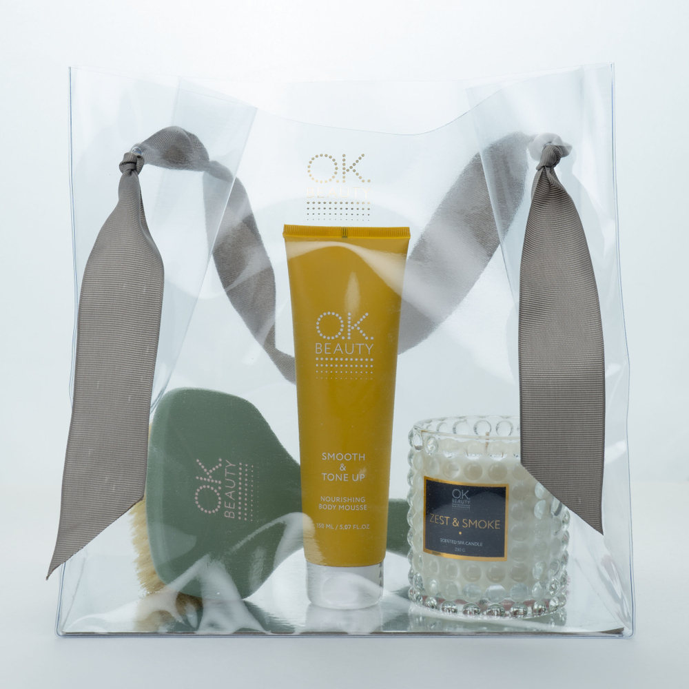Сумка-косметичка с шелковыми ручками OK BEAUTY