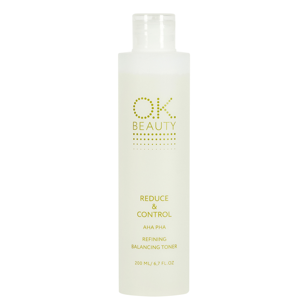 Обновляющий увлажняющий тонер с АНА PНА кислотами и ниацинамидом OK BEAUTY REDUCE & CONTROL AHA PHA REFINING BALANCING TONER
