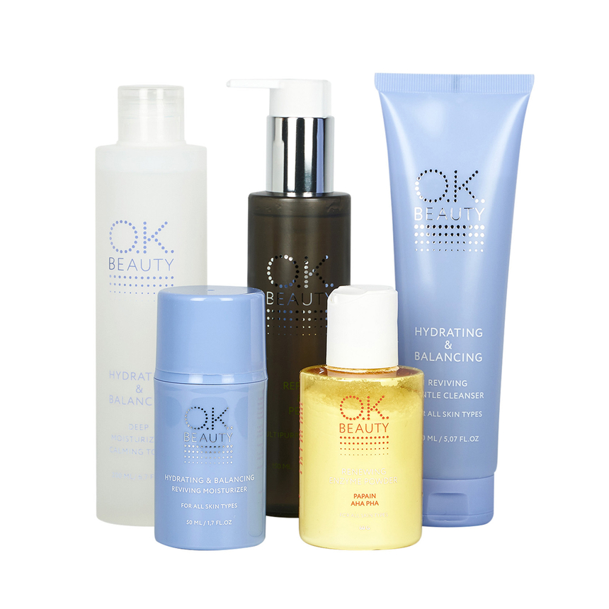 Увлажняющий обновляющий подарочный набор уходовой косметики для лица OK BEAUTY