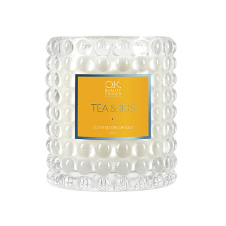 Ароматическая СПА свеча OK BEAUTY SCENTED SPA CANDLE TEA & IRIS