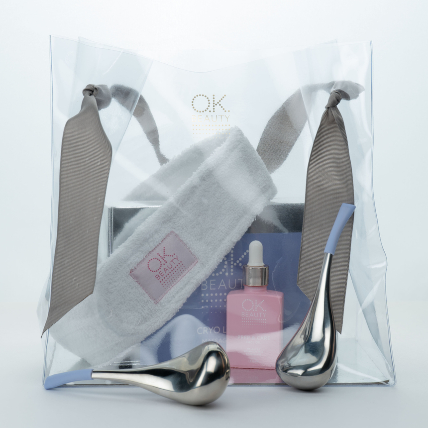 Сумка-косметичка с шелковыми ручками OK BEAUTY