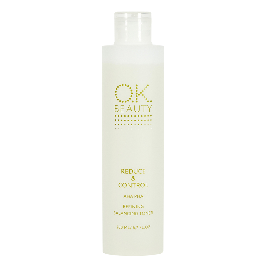 Обновляющий увлажняющий тонер с АНА PНА кислотами и ниацинамидом OK BEAUTY REDUCE & CONTROL AHA PHA REFINING BALANCING TONER