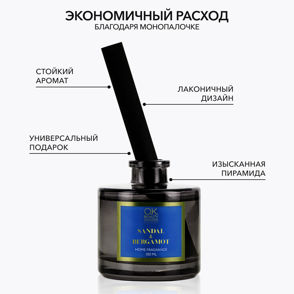 Парфюм для дома OK BEAUTY SANDAL & BERGAMOT