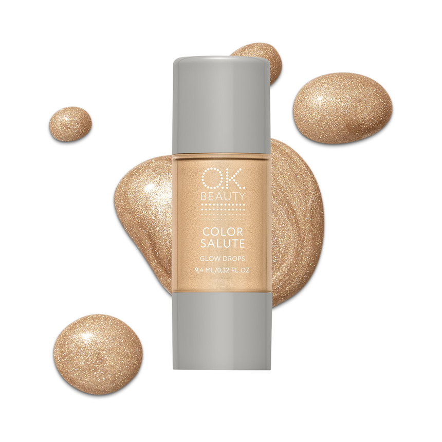 Жидкий хайлайтер для лица и тела OK BEAUTY COLOR SALUTE GLOW DROPS тон SOLAR