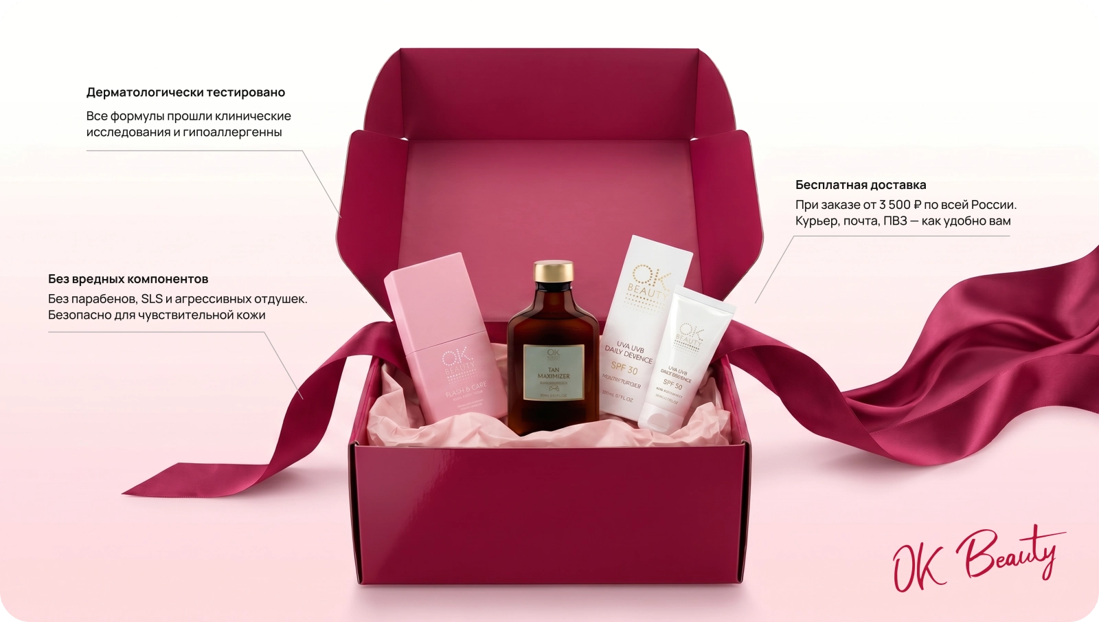 Преимущества продукции OK Beauty